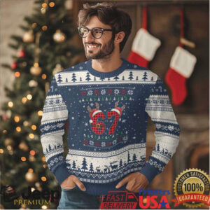 Funny 67 Six Seven Meme Brainrot Cringe Xmas Plaid Graphic Ugly Christmas Sweater Funny 67 Six Seven Meme Brainrot Cringe Xmas Plaid Graphic Ugly Christmas Sweater