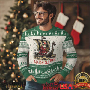 Funny Christmas Santa Viking Ugly Christmas Sweater Sleigh All Day Xmas Pagan Norse Longship Funny Christmas Santa Viking Ugly Christmas Sweater Sleigh All Day Xmas Pagan Norse Longship