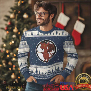 Funny Cryptid Sports Gift Ugly Christmas Sweater Jersey Devil Playing Ice Hockey Funny Cryptid Sports Gift Ugly Christmas Sweater Jersey Devil Playing Ice Hockey