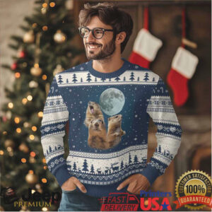 Funny Three Groundhog Meme Ugly Christmas Sweater Woodchucks Under The Moon Funny Three Groundhog Meme Ugly Christmas Sweater Woodchucks Under The Moon