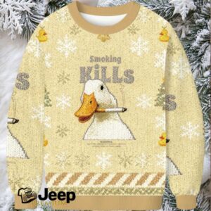 Goose Smoking Funny Meme Christmas Ugly Sweatshirt Goose Smoking Funny Meme Christmas Ugly Sweatshirt