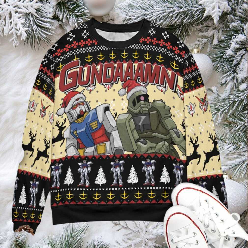 Gundaaamn Funny The Friday Movie Damn Mashup Gundam Ugly Christmas Sweatshirt Gundaaamn Funny The Friday Movie Damn Mashup Gundam Ugly Christmas Sweatshirt