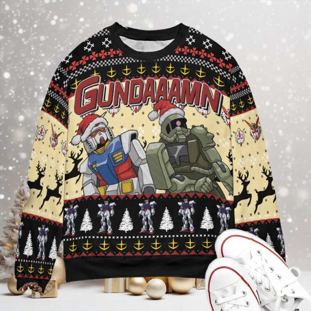 Gundaaamn Funny The Friday Movie Damn Mashup Gundam Ugly Christmas Sweatshirt Gundaaamn Funny The Friday Movie Damn Mashup Gundam Ugly Christmas Sweatshirt