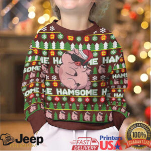 Hamsome Cute Pig Christmas Kid Ugly Christmas Sweater Xmas Holiday Patterns Hamsome Cute Pig Christmas Kid Ugly Christmas Sweater Xmas Holiday Patterns