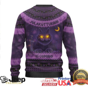 Iceland Jolakotturinn Christmas Ugly Christmas Sweater Yule Cat and Nordic Traditional Pattern Iceland Jolakotturinn Christmas Ugly Christmas Sweater Yule Cat and Nordic Traditional Pattern