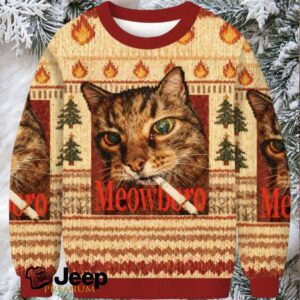 Meowlboro Smoking Cat Funny Christmas Ugly Sweatshirt Meowlboro Smoking Cat Funny Christmas Ugly Sweatshirt