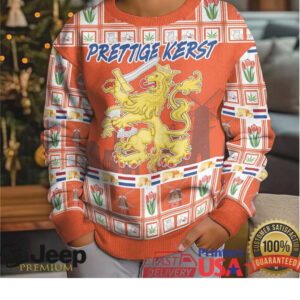 Personalized Netherlands Christmas Kid Ugly Christmas Sweater Coat Of Arms Prettige Kerst Personalized Netherlands Christmas Kid Ugly Christmas Sweater Coat Of Arms Prettige Kerst