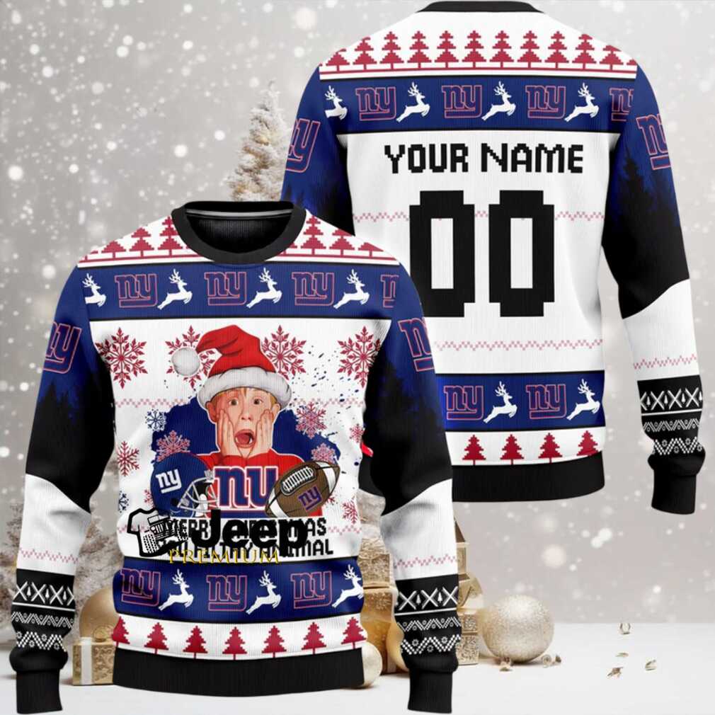 Personalized New York Giants x Home Alone Ugly Christmas Sweater Personalized New York Giants x Home Alone Ugly Christmas Sweater