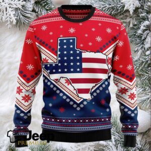 Texas USA Flag Ugly Christmas Sweater Texas USA Flag Ugly Christmas Sweater