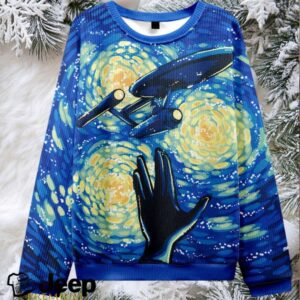 Van Gogh’s Starry Night Spaceship Fuzzy Fleece Sweatshirt Van Gogh’s Starry Night Spaceship Fuzzy Fleece Sweatshirt