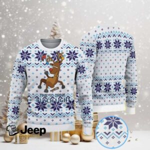 White and Blue Ugly Christmas Sweater with Snowflake Pattern, Drunk Reindeer, and Busch Light Beer Theme.jfif White and Blue Ugly Christmas Sweater with Snowflake Pattern, Drunk Reindeer, and Busch Light Beer Theme.jfif