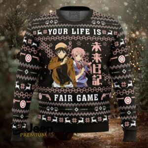 Your Life is Fair Game Future Diary Ugly Christmas Sweater Your Life is Fair Game Future Diary Ugly Christmas Sweater