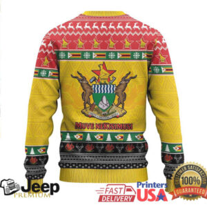 Zimbabwe Christmas Ugly Christmas Sweater Coat Of Arms Muve neKisimusi Zimbabwe Christmas Ugly Christmas Sweater Coat Of Arms Muve neKisimusi