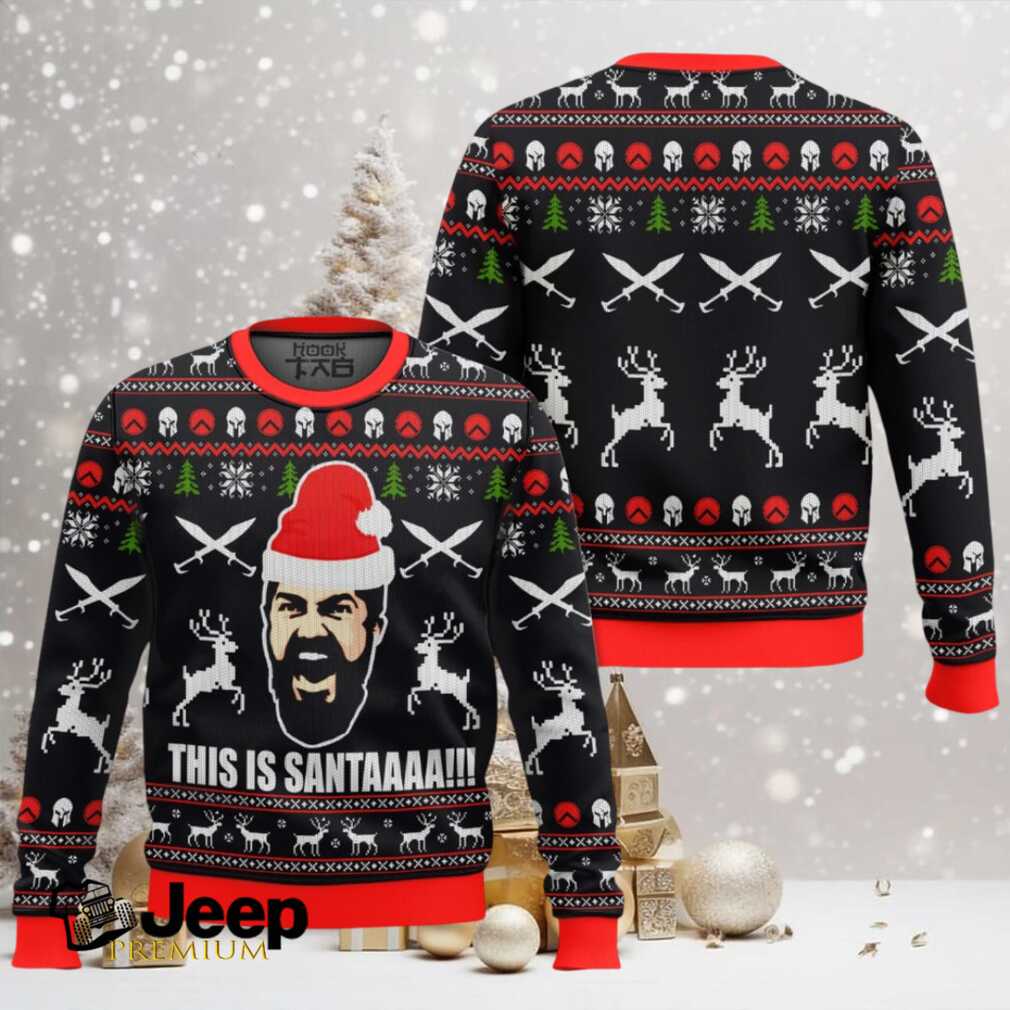 300 Sparta “This Is Santaaa” Ugly Christmas Sweater 300 Sparta “This Is Santaaa” Ugly Christmas Sweater