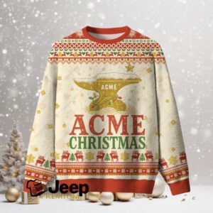 ACME Christmas Ugly Christmas Fuzzy Fleece Sweatshirt ACME Christmas Ugly Christmas Fuzzy Fleece Sweatshirt