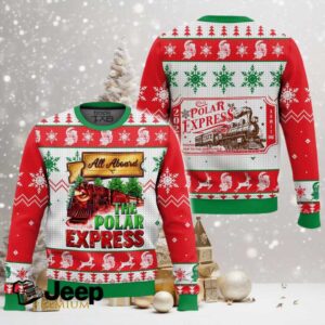 All Aboard The Polar Express Ugly Christmas Sweater All Aboard The Polar Express Ugly Christmas Sweater