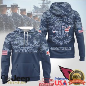 Arizona Cardinals Official NFL US Navy 3D Hoodie