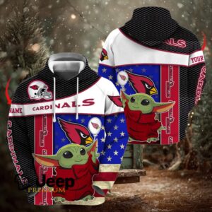 Arizona Cardinals x Baby Yoda Holding Baloon Football Hoodie 3D Custom Name