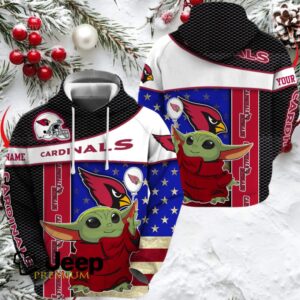 Arizona Cardinals x Baby Yoda Holding Baloon Football Hoodie 3D Custom Name