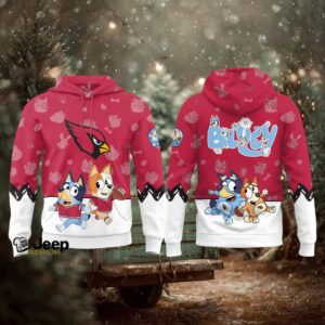 Arizona Cardinals x Bluey Night Hoodie Football Hoodie 3D Arizona Cardinals x Bluey Night Hoodie Football Hoodie 3D