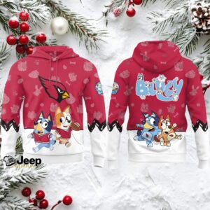 Arizona Cardinals x Bluey Night Hoodie Football Hoodie 3D