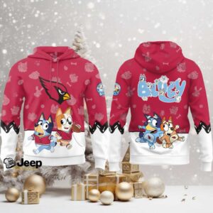 Arizona Cardinals x Bluey Night Hoodie Football Hoodie 3D