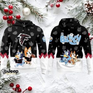 Atlanta Falcons x Bluey Night Hoodie Football Hoodie 3D