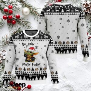 Baby Yoda Not Today Muggle Fucker Ugly Christmas Sweater Baby Yoda Not Today Muggle Fucker Ugly Christmas Sweater