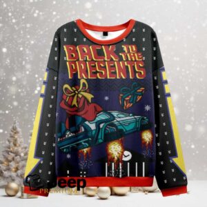 Back To The Present Ugly Christmas Fuzzy Fleece Sweatshirt Back To The Present Ugly Christmas Fuzzy Fleece Sweatshirt