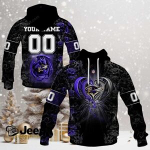 Baltimore Ravens NFL Rose Dragon Custom Name