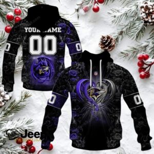 Baltimore Ravens NFL Rose Dragon Custom Name