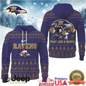 Baltimore Ravens Official NFL Cozy Snoopy Football Fan Hoodie
