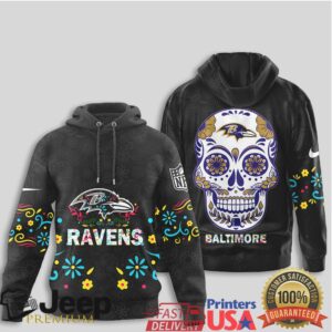 Baltimore Ravens Official NFL Dia de los Muertos Limited Editions Hoodie Baltimore Ravens Official NFL Dia de los Muertos Limited Editions Hoodie