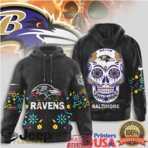 Baltimore Ravens Official NFL Dia de los Muertos Limited Editions Hoodie