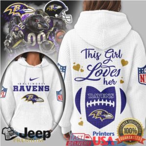 Baltimore Ravens Official NFL Game Day Waffle Hoodie