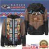 Washington Commanders Official NFL Native American Pattern 3D Zip Hoodie Washington Commanders Official NFL Native American Pattern 3D Zip Hoodie