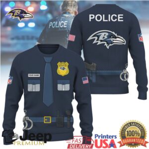 Baltimore Ravens Official NFL Police Office Costume 3D Hoodie Baltimore Ravens Official NFL Police Office Costume 3D Hoodie