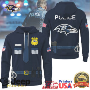 Baltimore Ravens Official NFL Police Office Costume 3D Hoodie