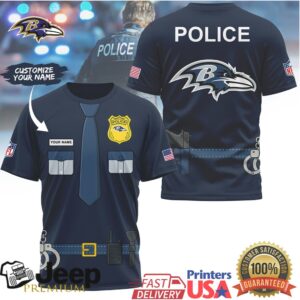 Baltimore Ravens Official NFL Police Office Costume 3D Hoodie