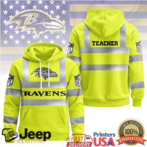 Baltimore Ravens Official NFL Teacher Safety Hi Vis Hoodie