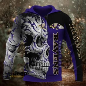 Baltimore Ravens Skull Fury NFL Hoodie Baltimore Ravens Skull Fury NFL Hoodie