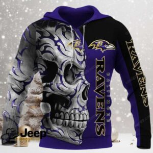 Baltimore Ravens Skull Fury NFL Hoodie