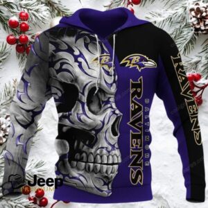 Baltimore Ravens Skull Fury NFL Hoodie