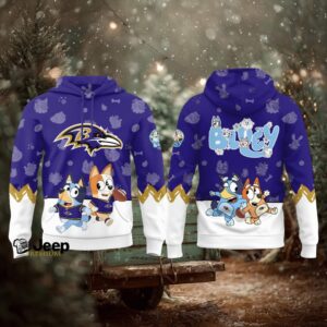 Baltimore Ravens x Bluey Night Hoodie Football Hoodie 3D Baltimore Ravens x Bluey Night Hoodie Football Hoodie 3D