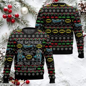 Batmobile Lost Its Wheel And Joker Got Away Ugly Christmas Sweater