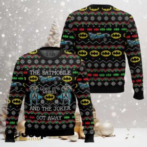 Batmobile Lost Its Wheel And Joker Got Away Ugly Christmas Sweater