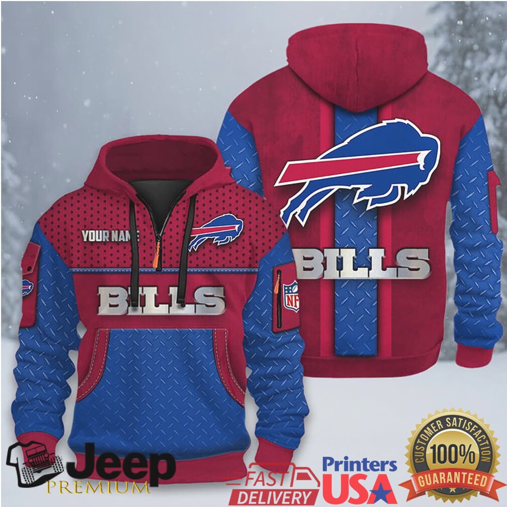 Bold Blue and Red Bills Hoodie Bold Blue and Red Bills Hoodie