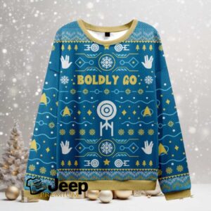 Boldly into Blue Ugly Christmas Fuzzy Fleece Sweatshirt Boldly into Blue Ugly Christmas Fuzzy Fleece Sweatshirt