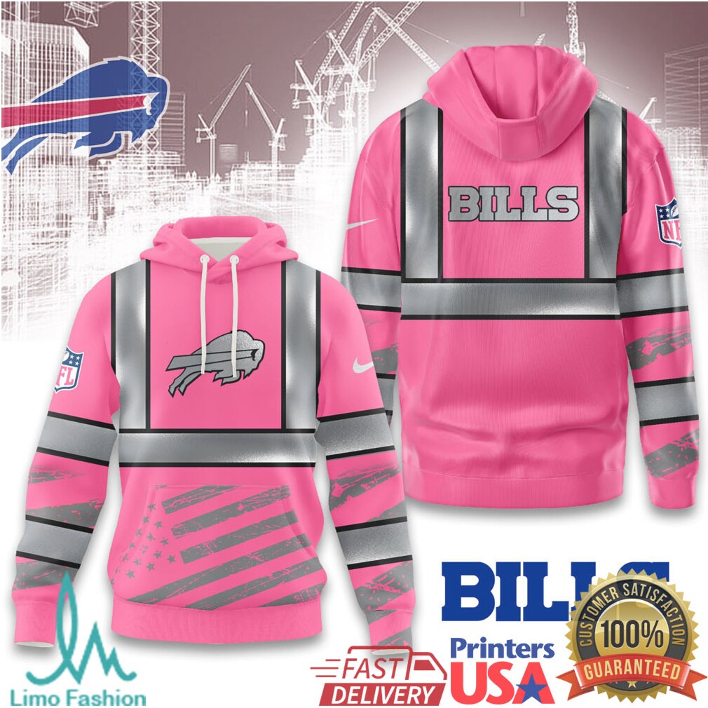 Buffalo Bills Official NFL Pink High Visibility Hoodie Buffalo Bills Official NFL Pink High Visibility Hoodie