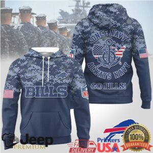 Buffalo Bills Official NFL US Navy 3D Hoodie
